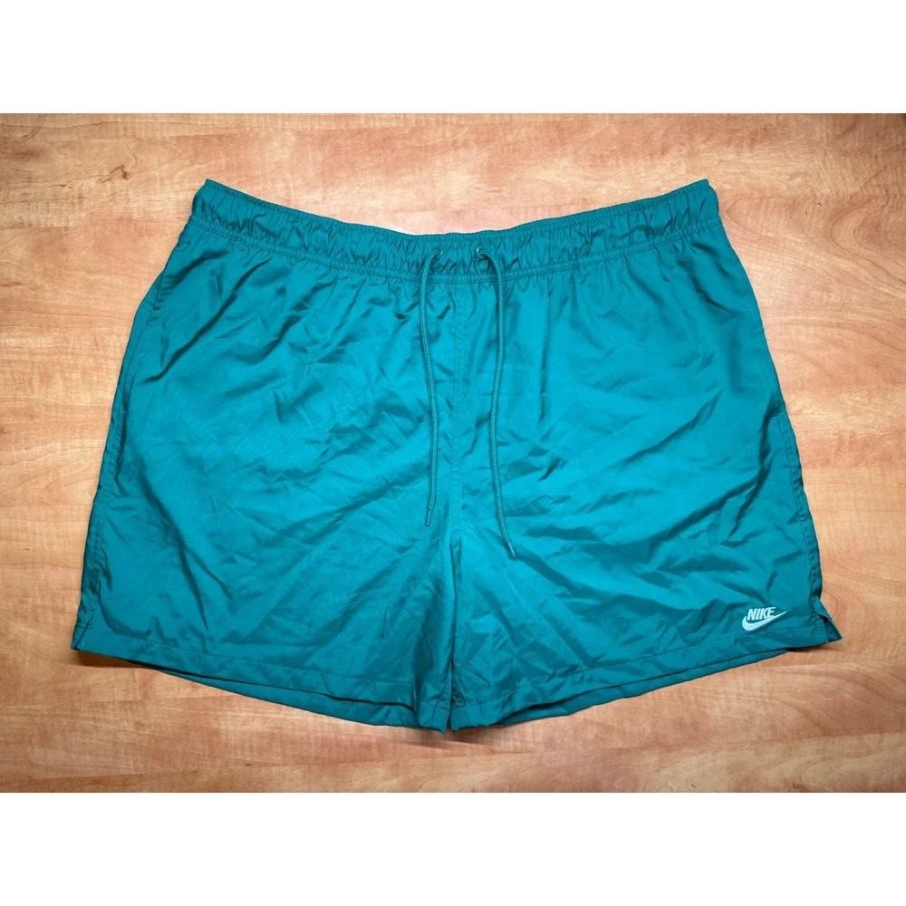 Nike Mens XXL Swim Trunks Kelly Green Mesh Lined Drawstring Board Shorts Vented